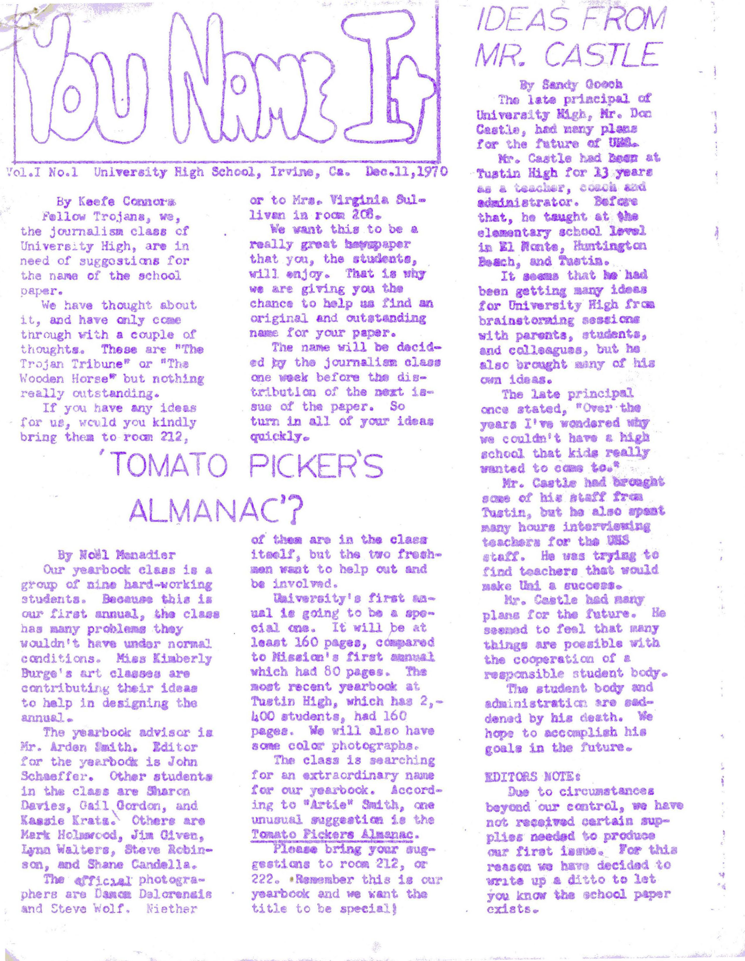 The first issue